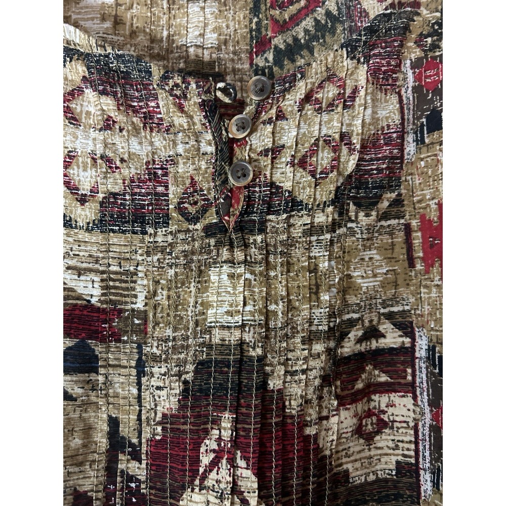 LRL Lauren Jean Co-Ralph Lauren-Women‎ Sz M Southwest Aztec Blouse - Picture 2 of 8